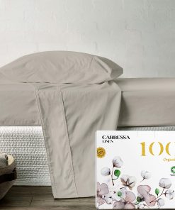 Juego de sábanas Carressa Linen 100% algodón orgánico para