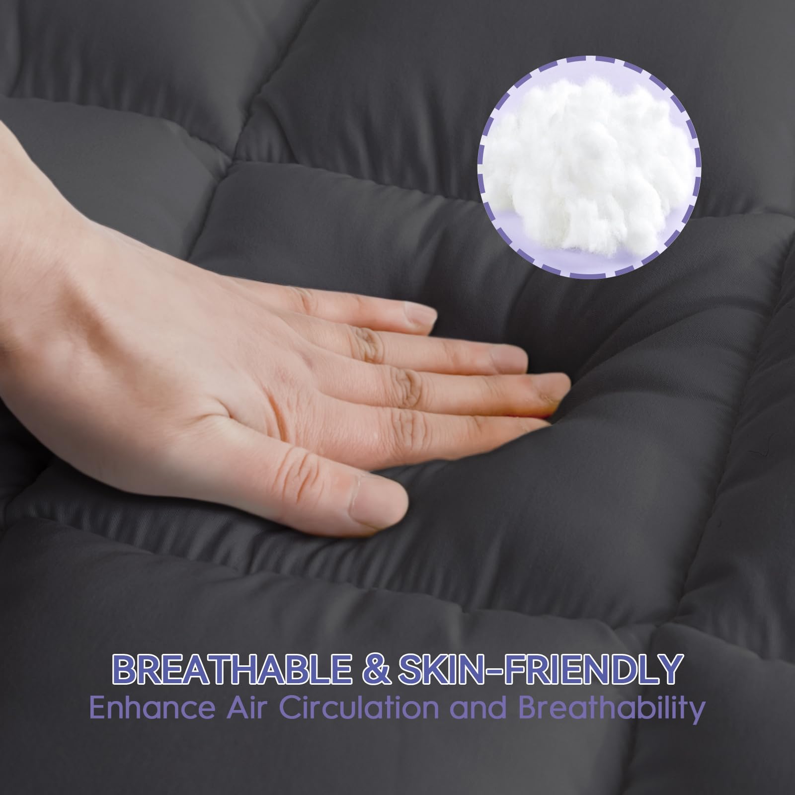 ABENE Colchón Viscoelástico Topper de 3 Pulgadas de Doble - Imagen 6