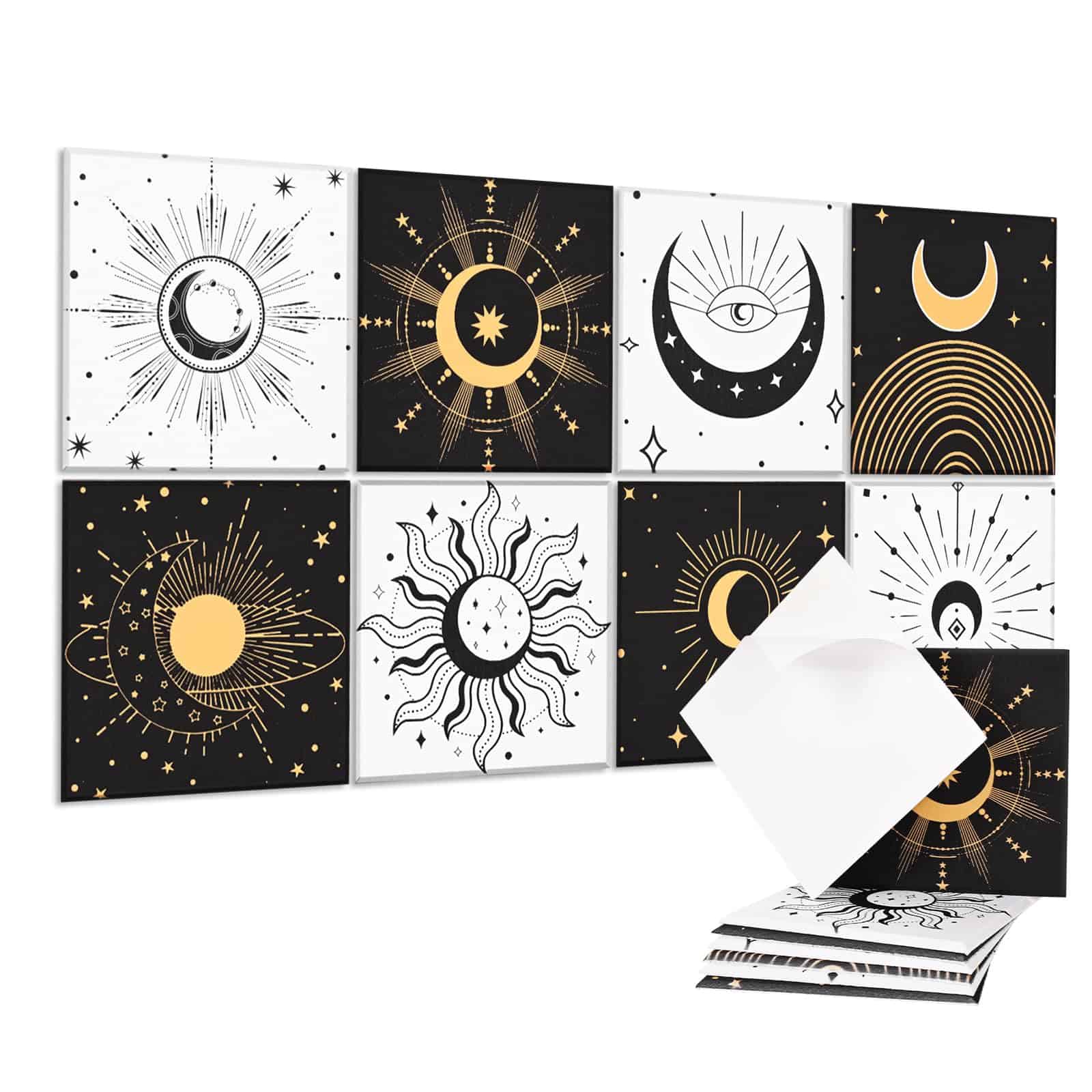 8 Pack Paneles Acústicos de Arte Absorbentes de Sonido,
