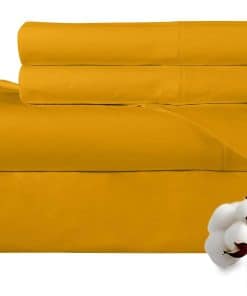 Juego de sábanas de algodón peinado 100% de 300 hilos de la