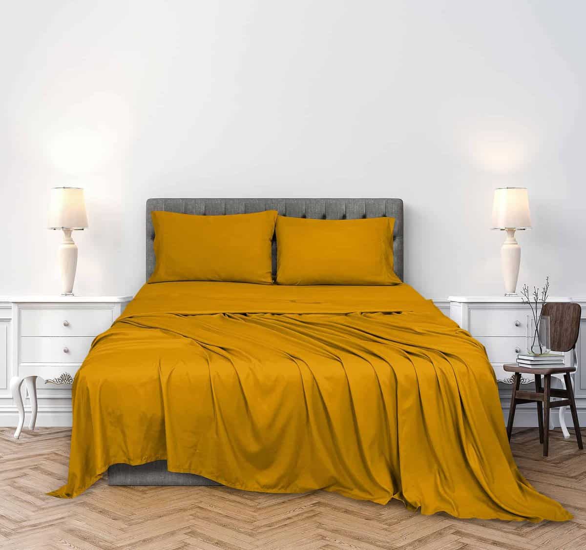 Juego de sábanas de algodón peinado 100% de 300 hilos de la - Imagen 3