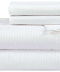 Juego de sábanas a rayas de 300 hilos de hilo largo 100%