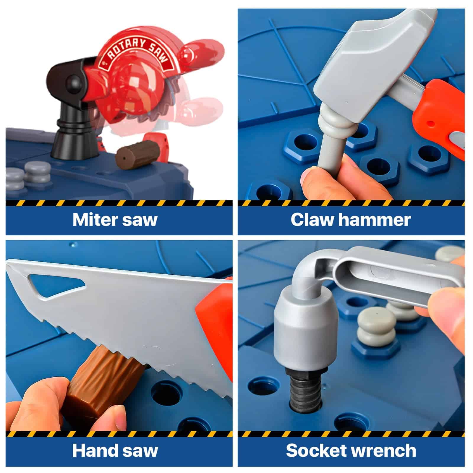 MUGEYMYD Set de Banco de Trabajo para Niños con Taladro - Imagen 5