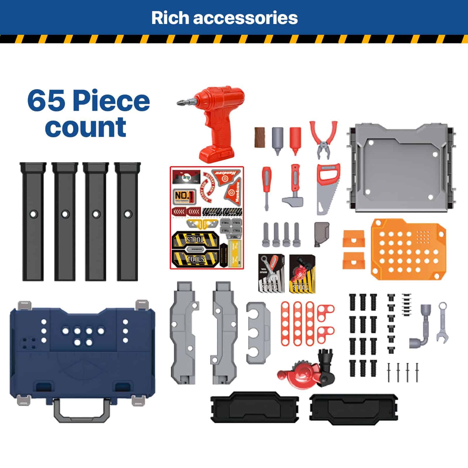 MUGEYMYD Set de Banco de Trabajo para Niños con Taladro - Imagen 6