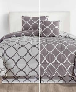 Juego de Edredón Reversible 4 Piezas Twin, Juego de Ropa de