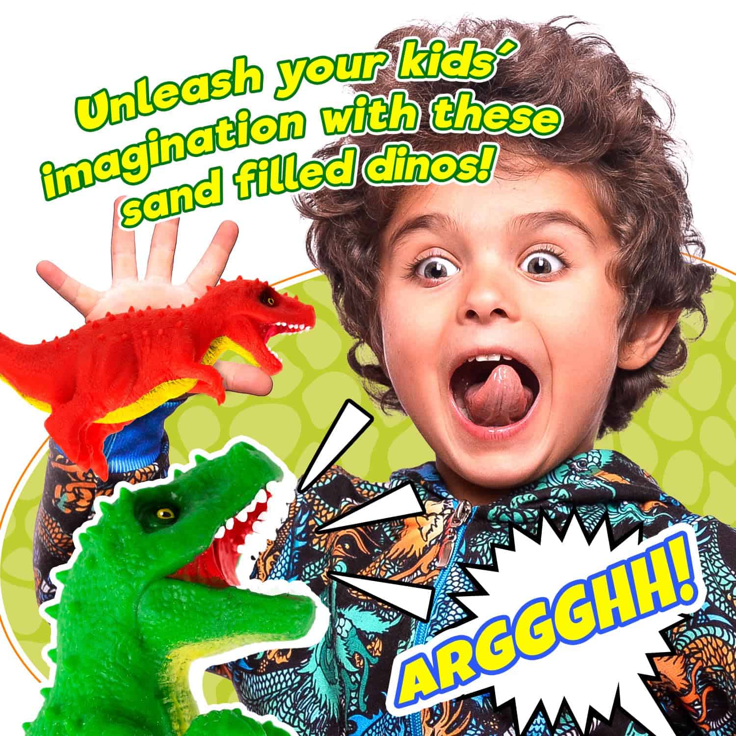 JA-RU Juguetes de Dinosaurios Elásticos y Esponjosos para - Imagen 7