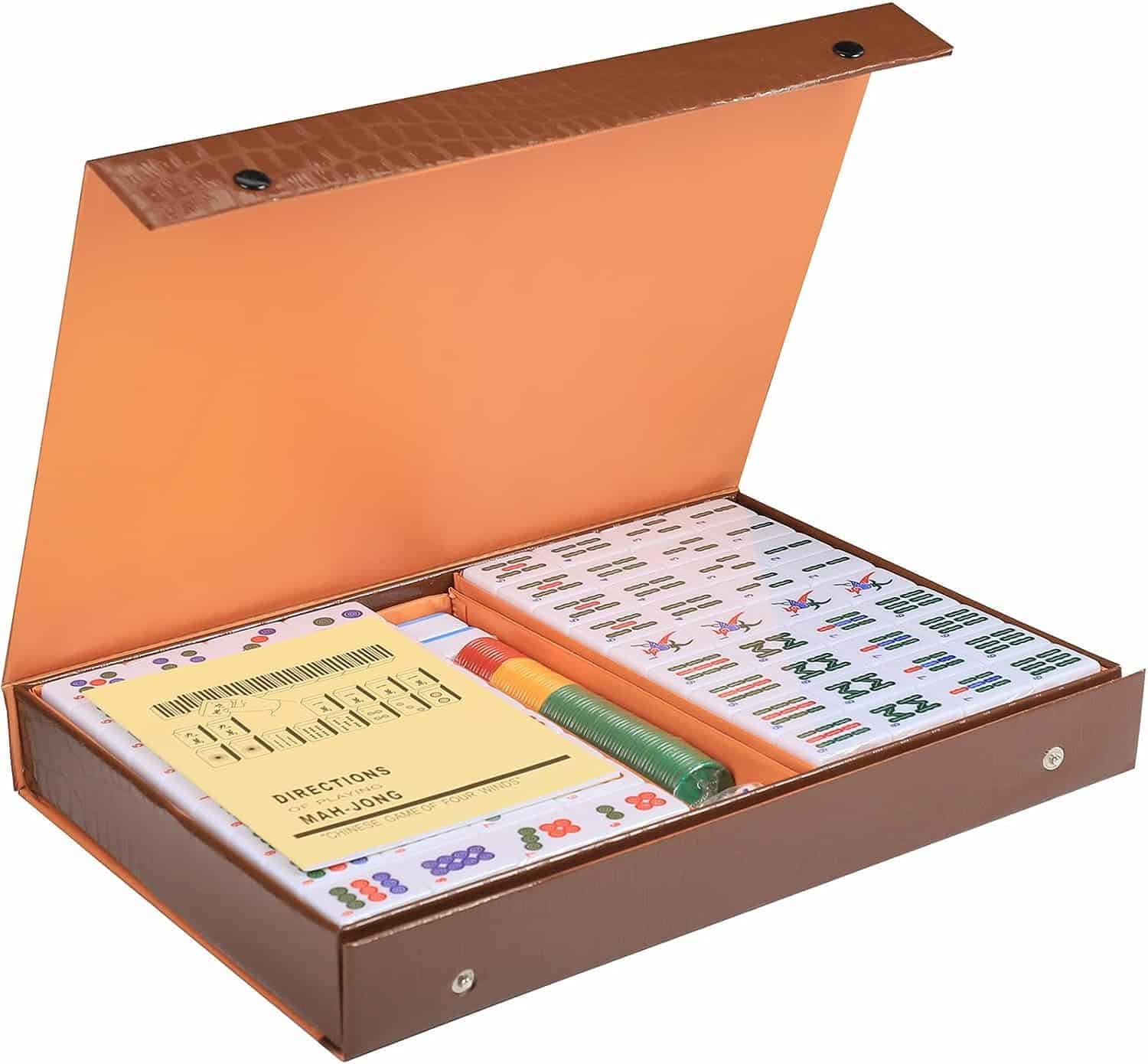 Juego de Mahjong Chino Filipino con 144 Fichas -Azul