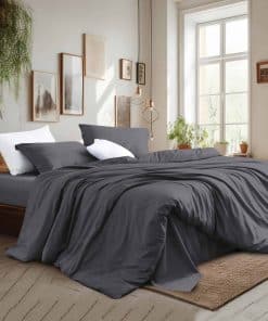 Juego de Funda Nórdica Gris Oscuro tamaño Twin/Twin-XL 100%