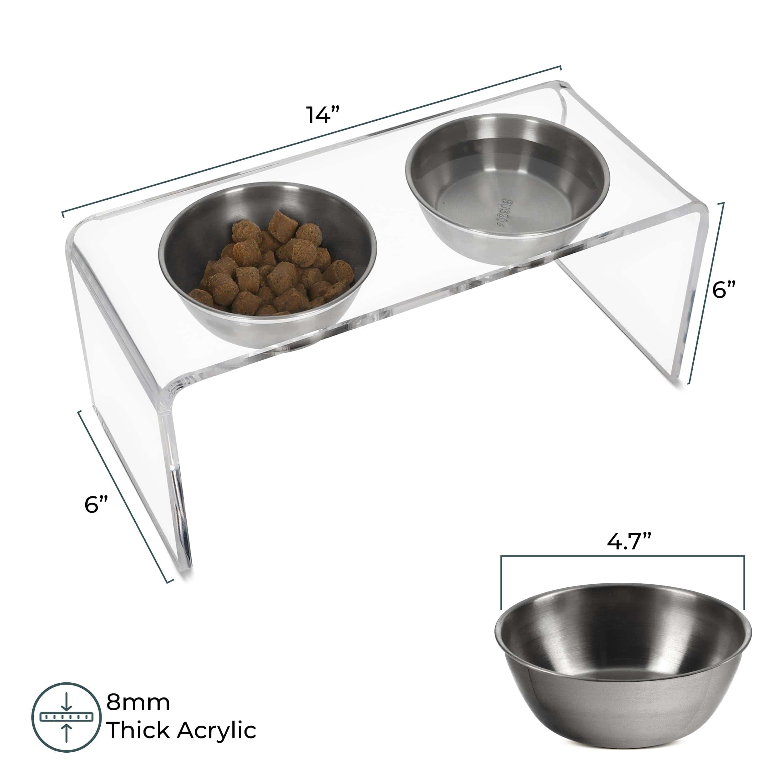 Soporte de tazones de comida para perros de acrílico de - Imagen 3