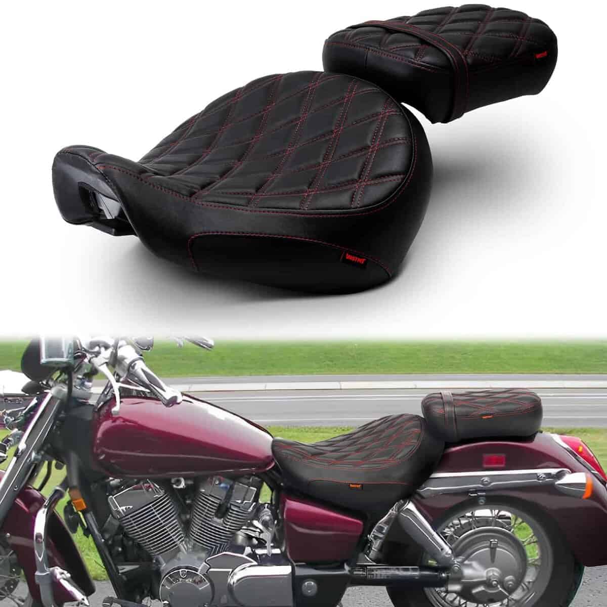 Asiento para Conductor y Pasajero de Motocicleta con Diseño