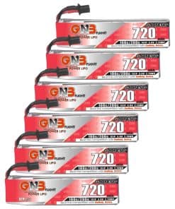 6pcs GNB 720mAh 1S LiPo Battery 100C 200C 3.8V con Cable