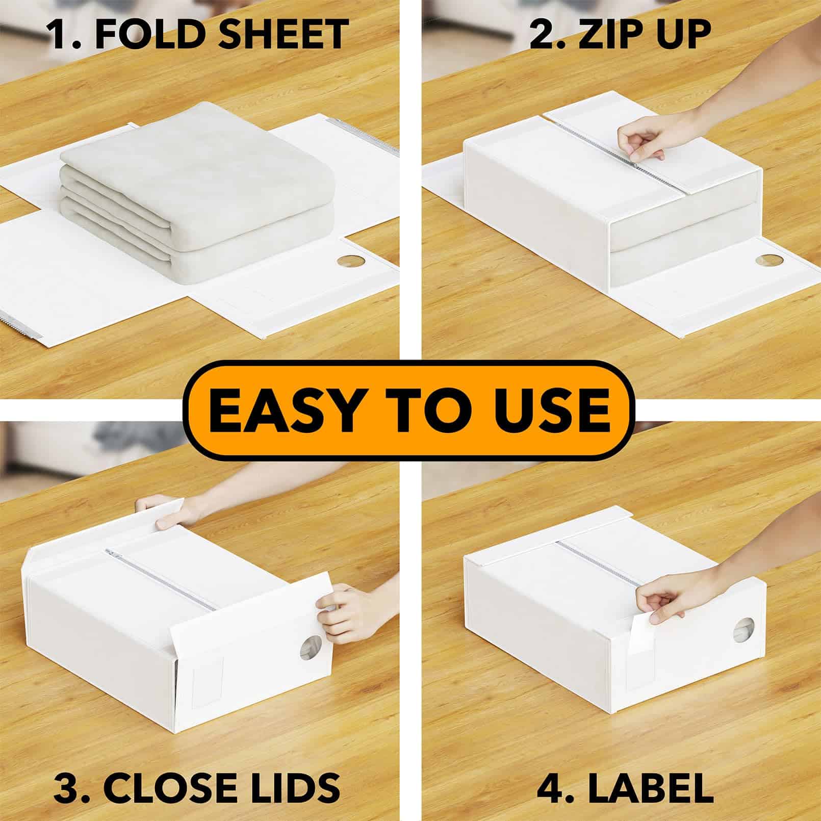 Organizador de Sábanas y Almacenamiento -Blanco - Imagen 4