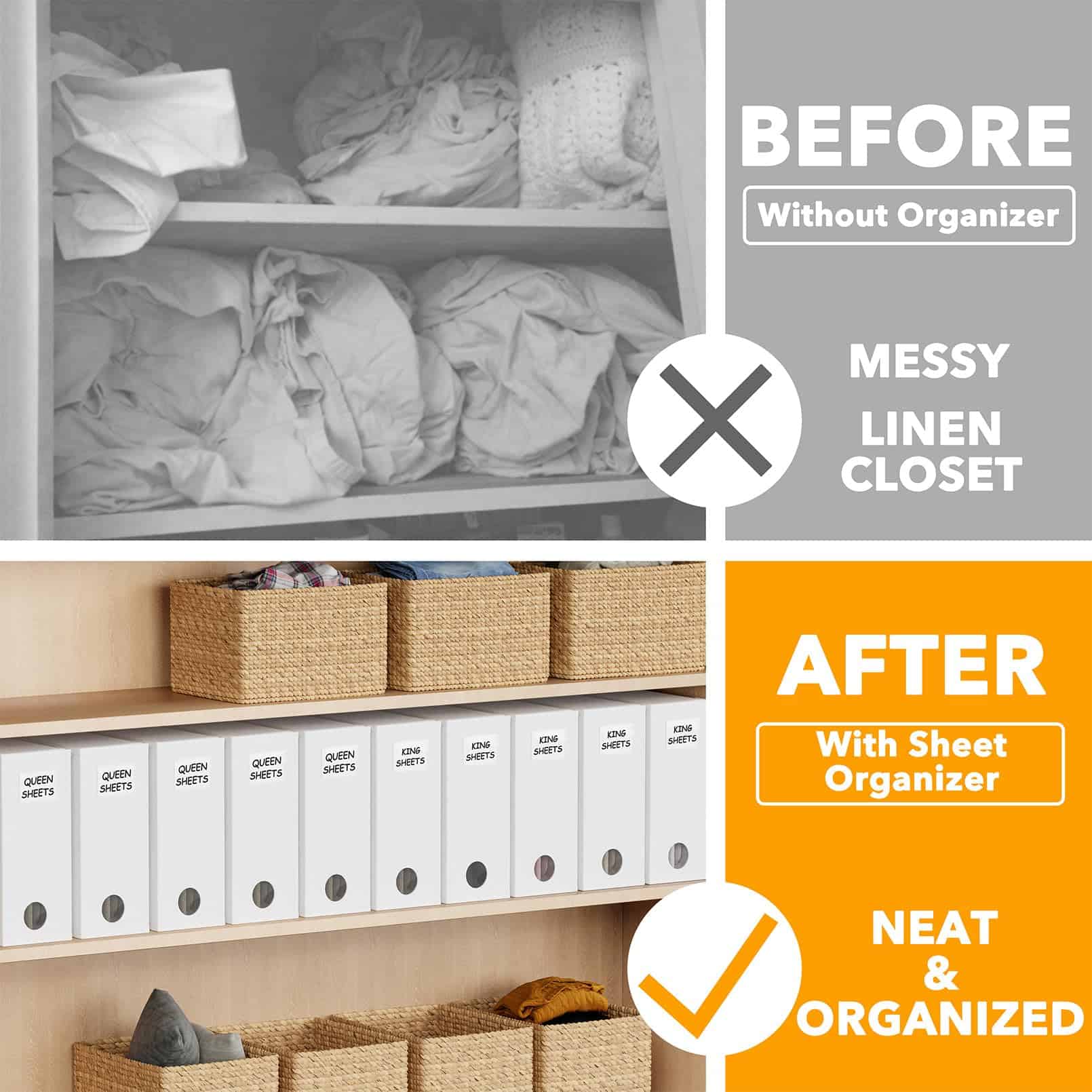 Organizador de Sábanas y Almacenamiento -Blanco - Imagen 3