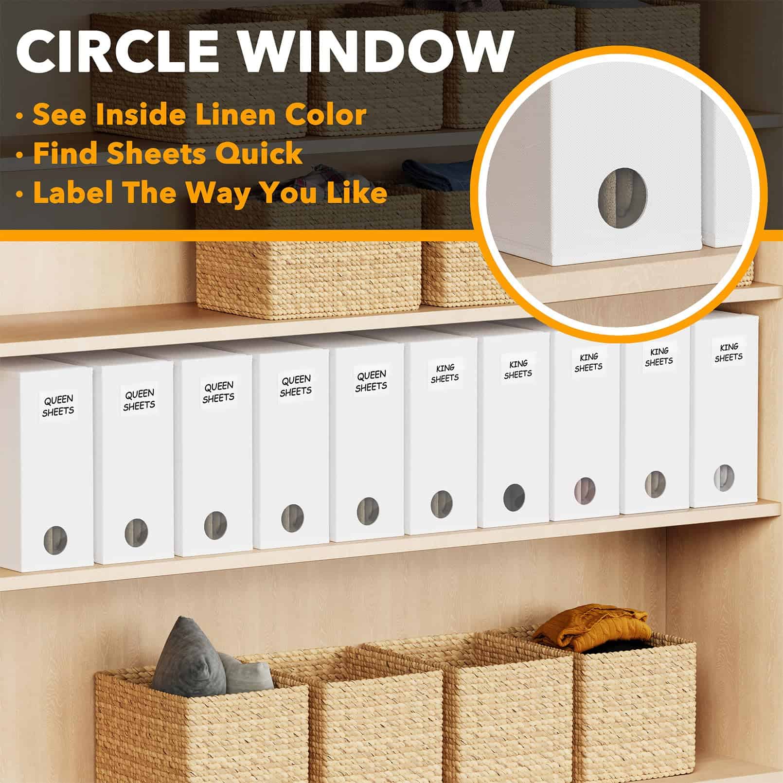 Organizador de Sábanas y Almacenamiento -Blanco - Imagen 5