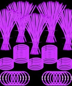 Pack de 500 unidades de Glow Sticks Morados 8" con