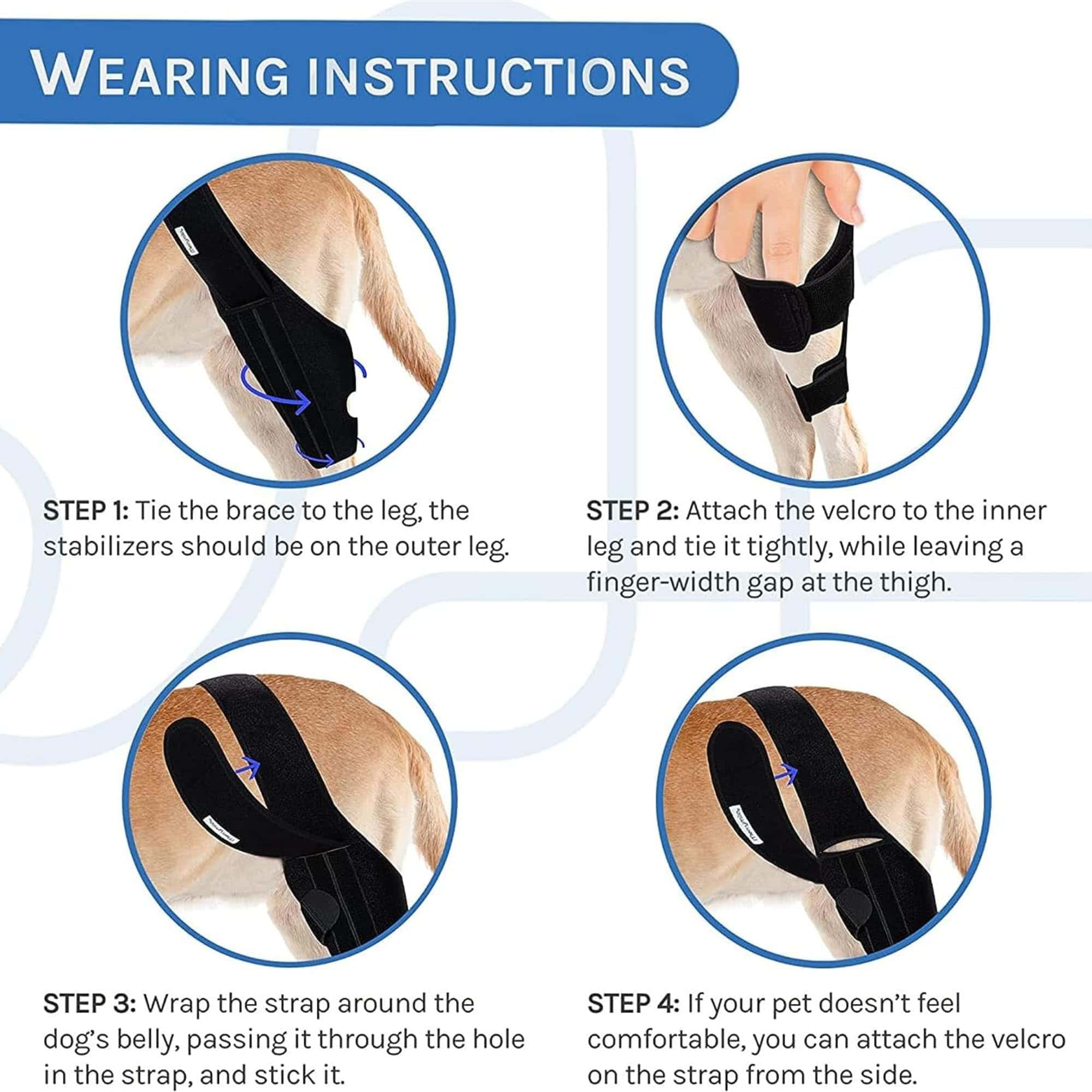 HVSun Rodillera para Perros para Pata Posterior y Trasera, - Imagen 4