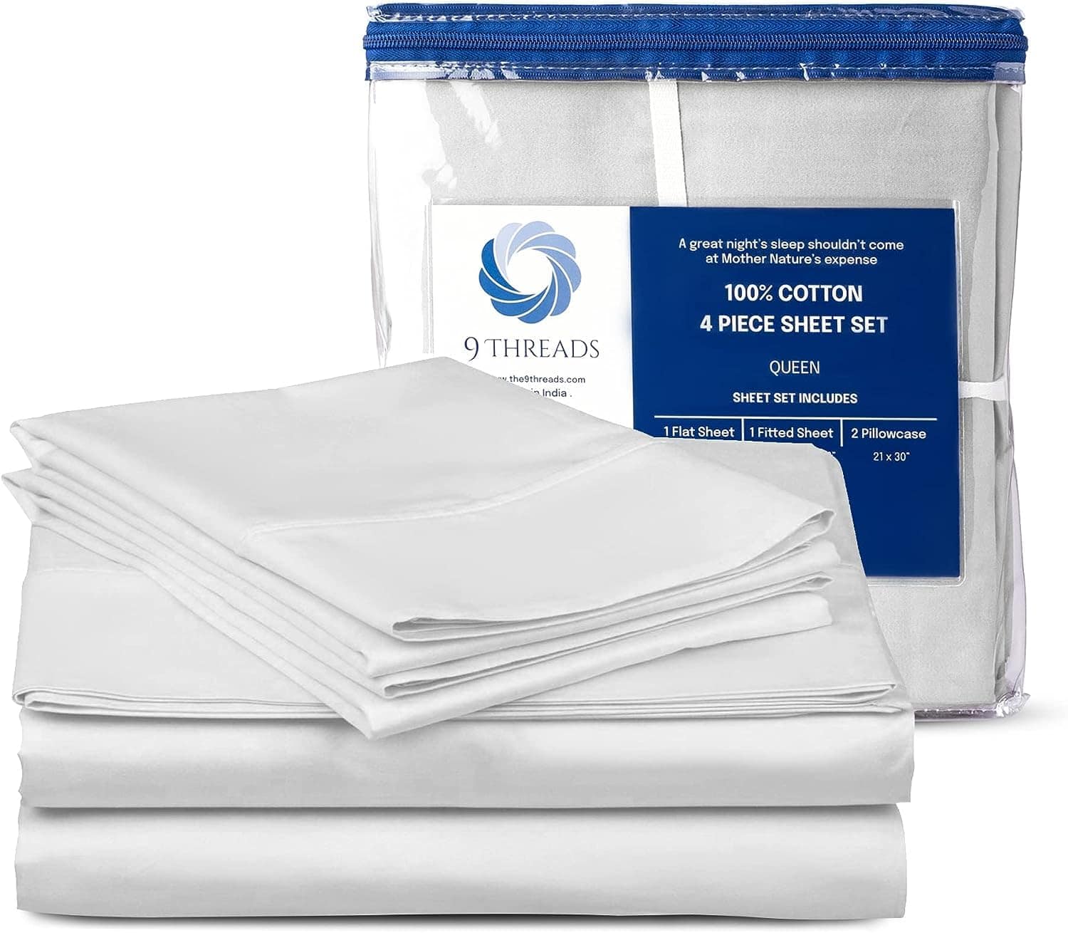 Juego de Sábanas de Algodón Sateen de 600 Hilos Profundos - Imagen 3