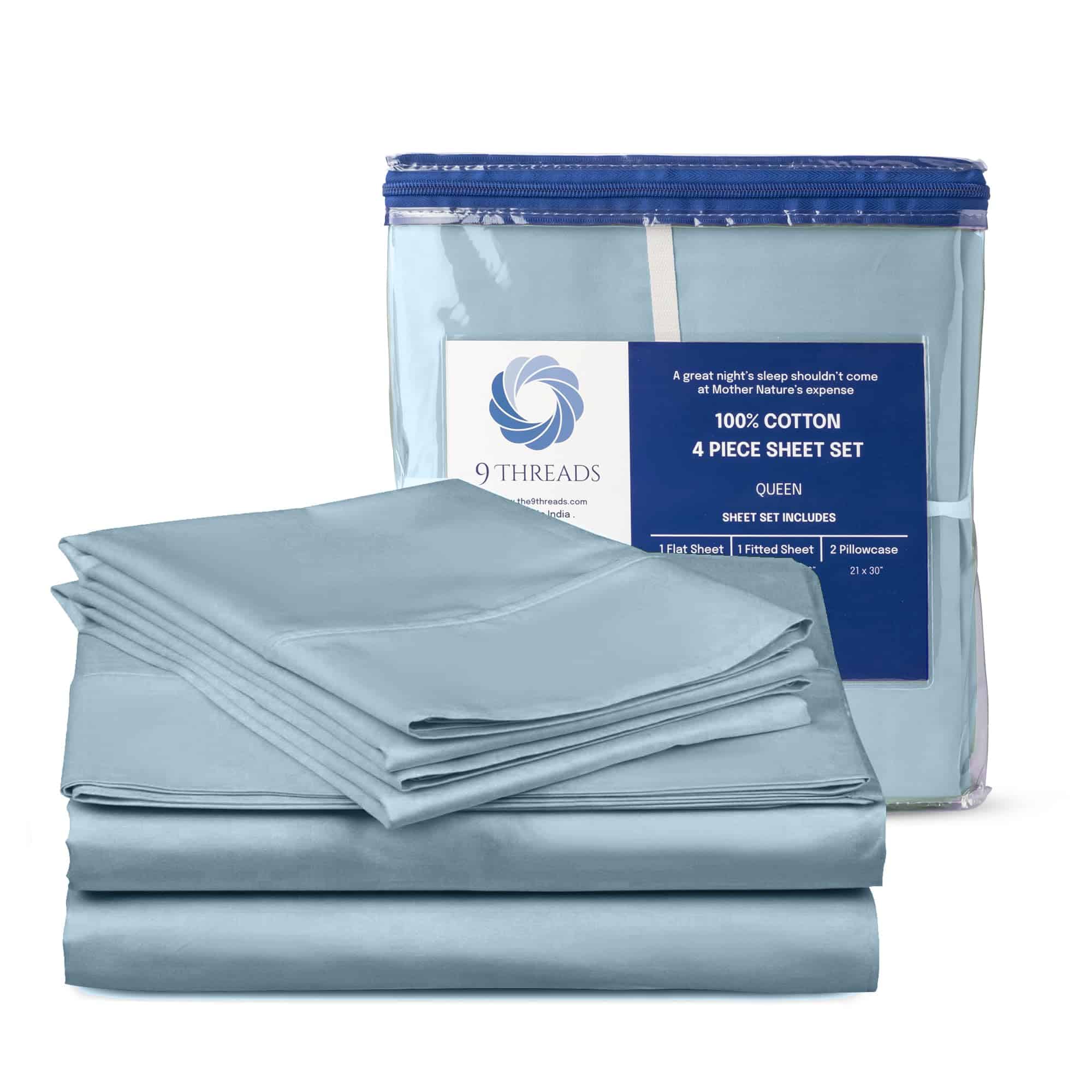 Juego de sábanas de algodón 100% satén de 600 hilos