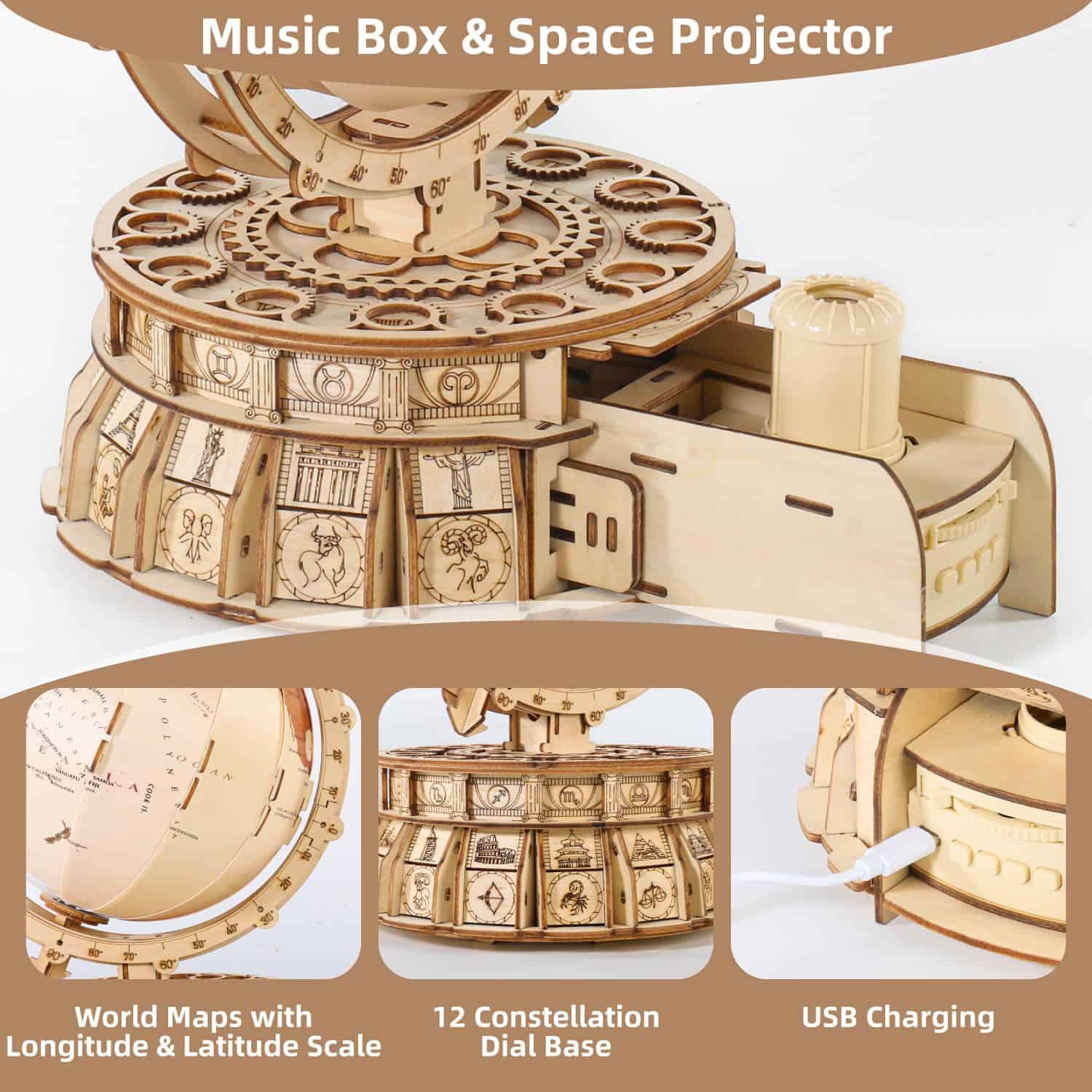 Rompecabezas de madera 3D MIEBELY para adultos Globo - Imagen 3