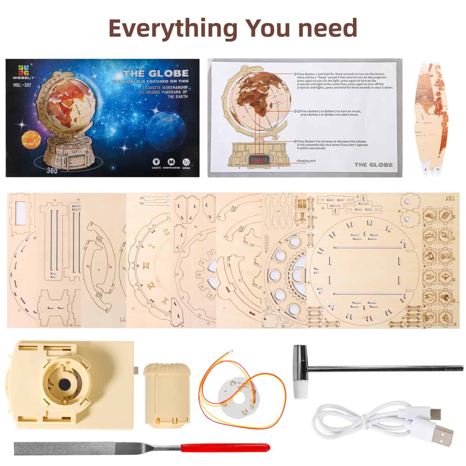 Rompecabezas de madera 3D MIEBELY para adultos Globo - Imagen 7