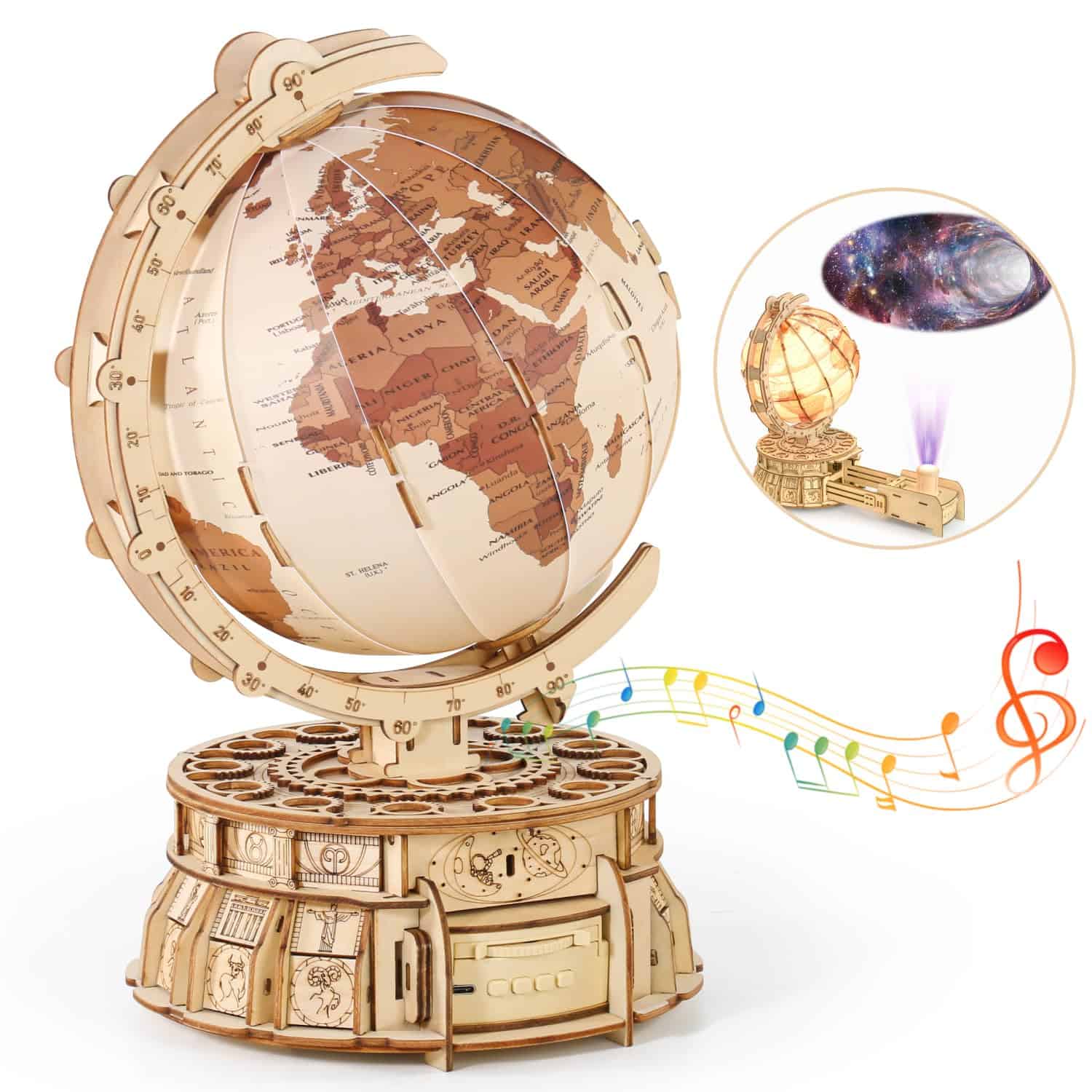 Rompecabezas de madera 3D MIEBELY para adultos Globo