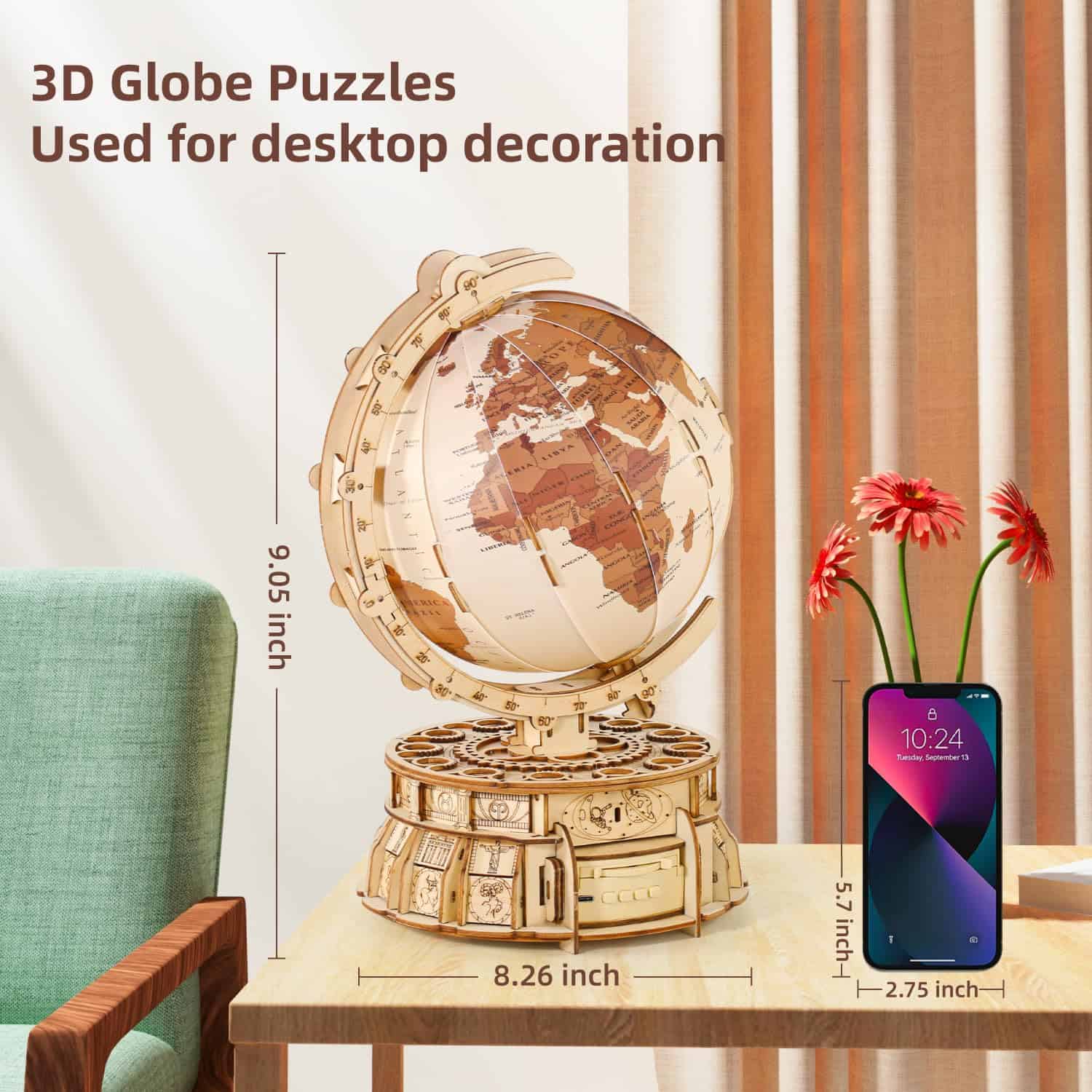 Rompecabezas de madera 3D MIEBELY para adultos Globo - Imagen 9