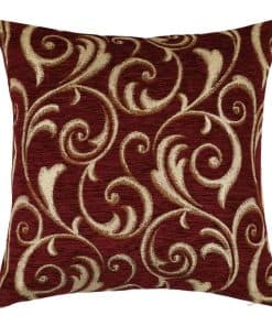 Funda de Almohada Chenille Ivy/Floral Patrón Borgoña/Maroon