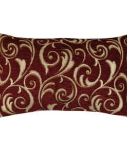Funda de Almohada Chenille Ivy/Floral Color Borgoña/Marsala