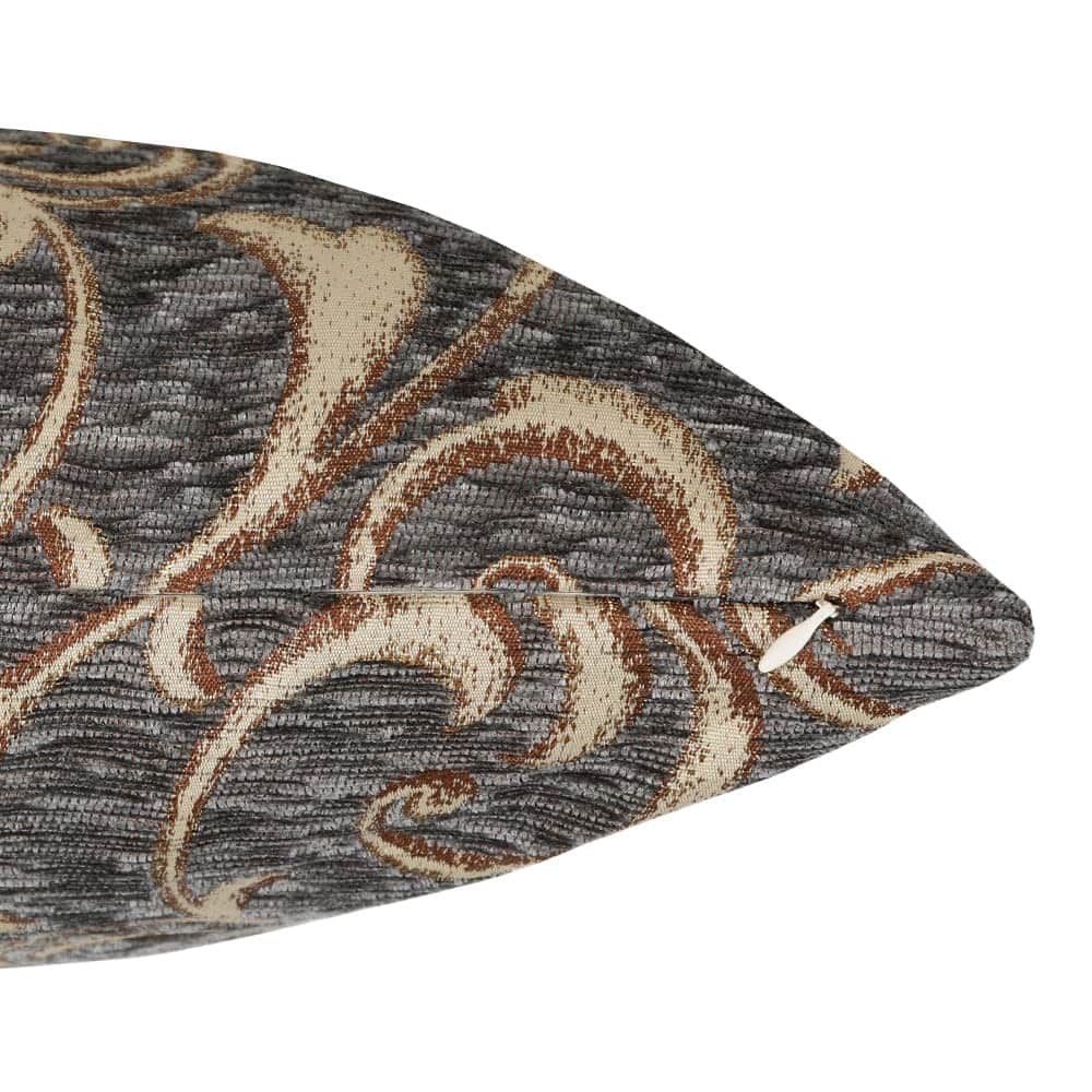 Funda de Almohada Cuadrada Gris Oscuro de Chenilla con - Imagen 3