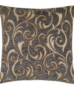 Funda de Almohada Cuadrada Gris Oscuro de Chenilla con