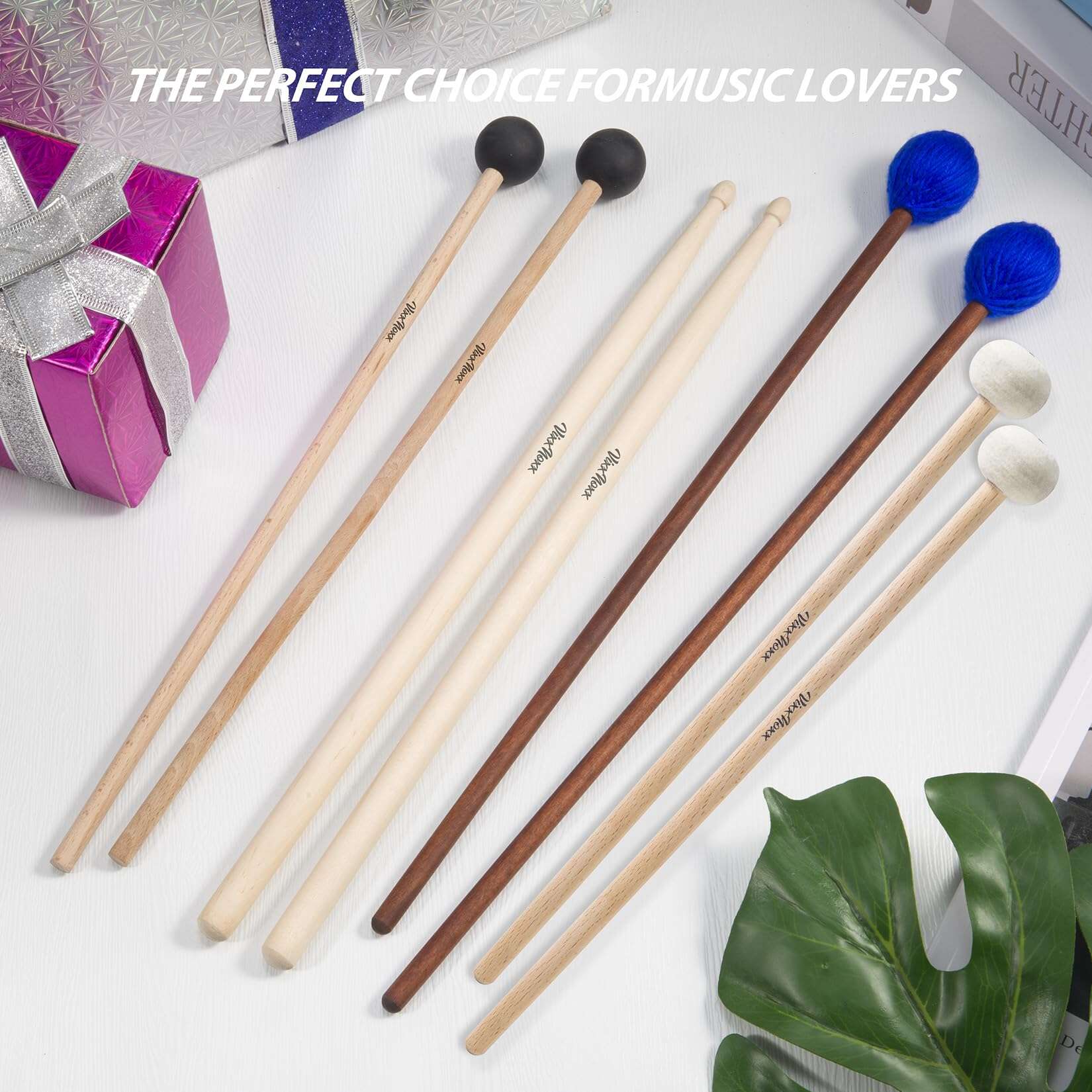 VixxNoxx 4 Pares de Mazos para Tambor Baquetas 5A Mallets - Imagen 8