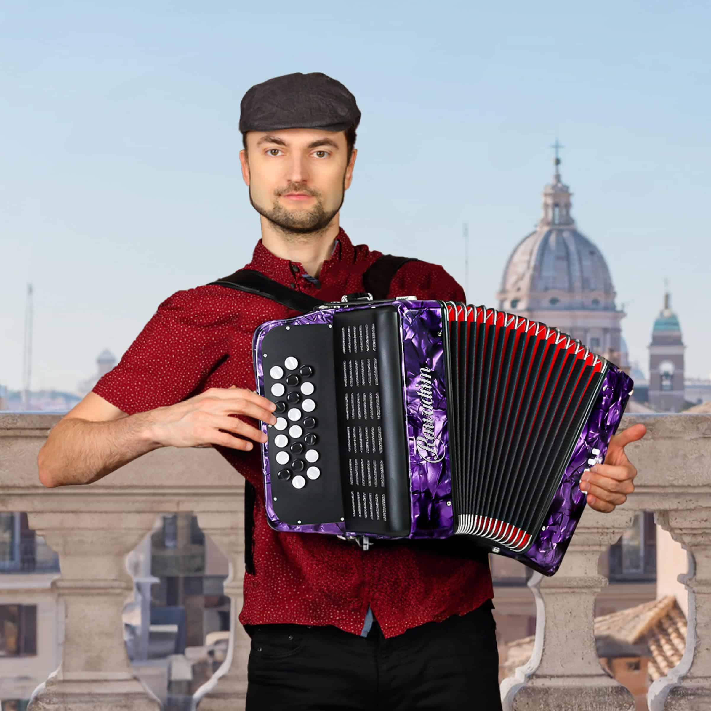 Acordeón - 22 teclas 8 bajos, acordeón piano liviano para - Imagen 3