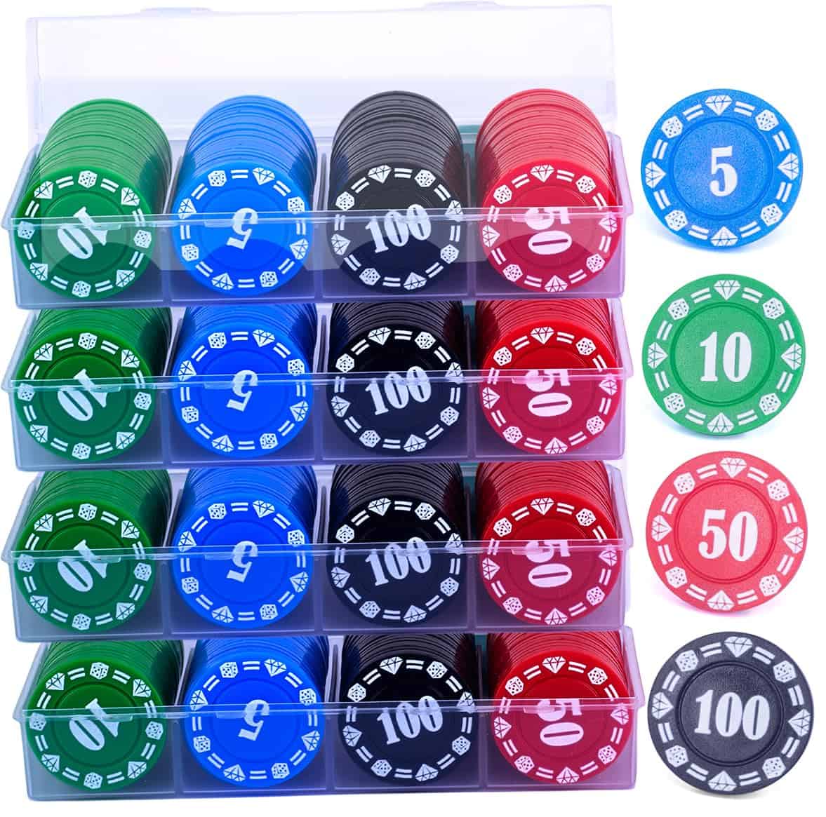 Fichas de Póker de Plástico con Numeración, Set de Fichas