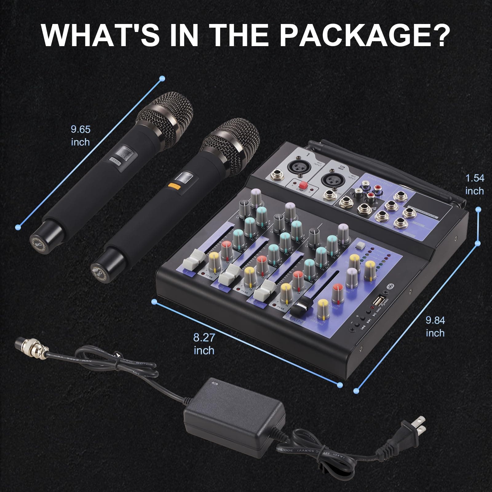 Mixer de Audio Profesional SIKUING con Doble Micrófono - Imagen 9