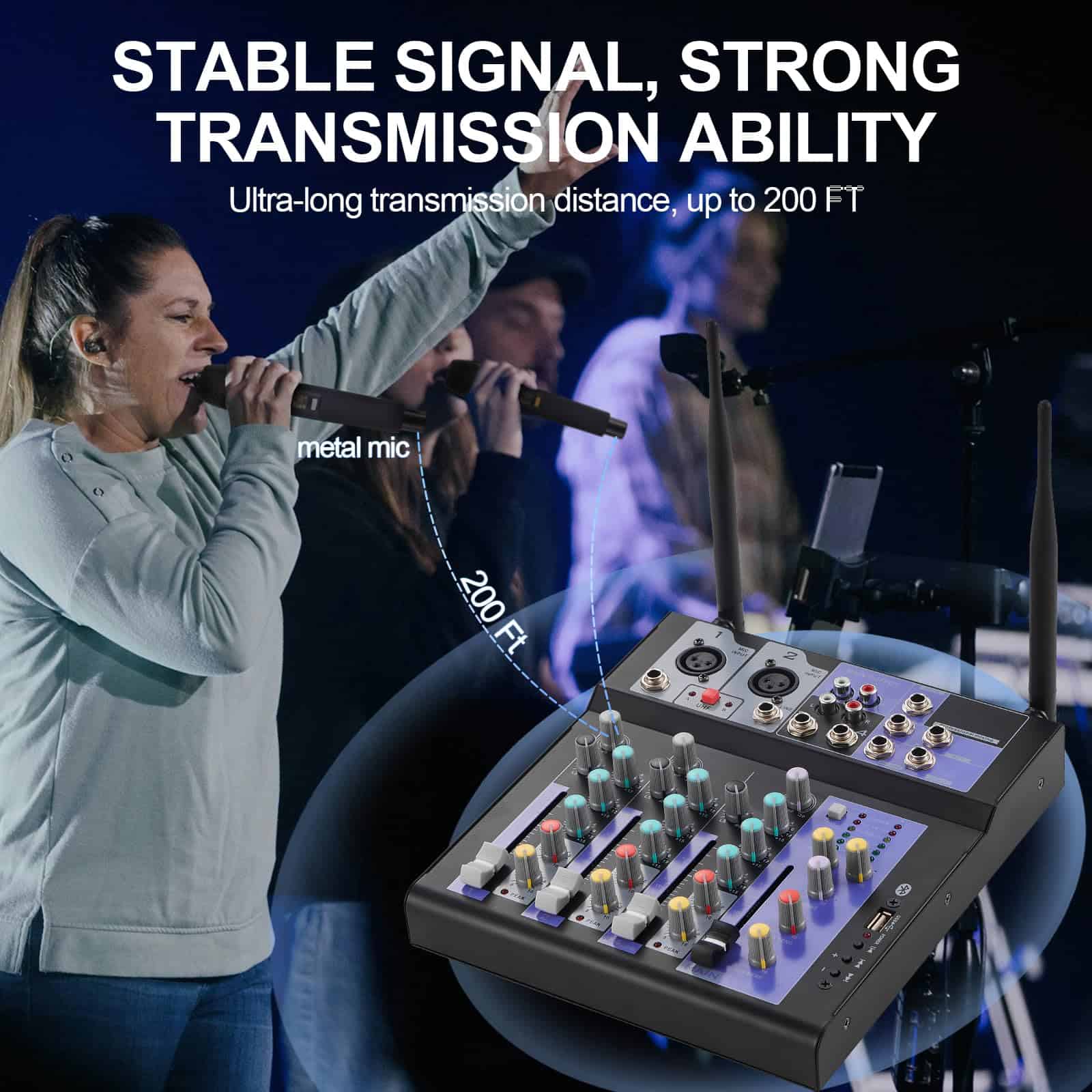 Mixer de Audio Profesional SIKUING con Doble Micrófono - Imagen 5