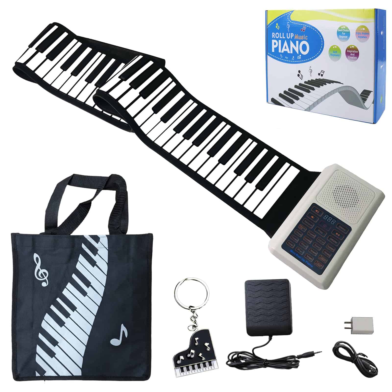 Piano Flexible de 88 Teclas con Pedales, Teclado Digital