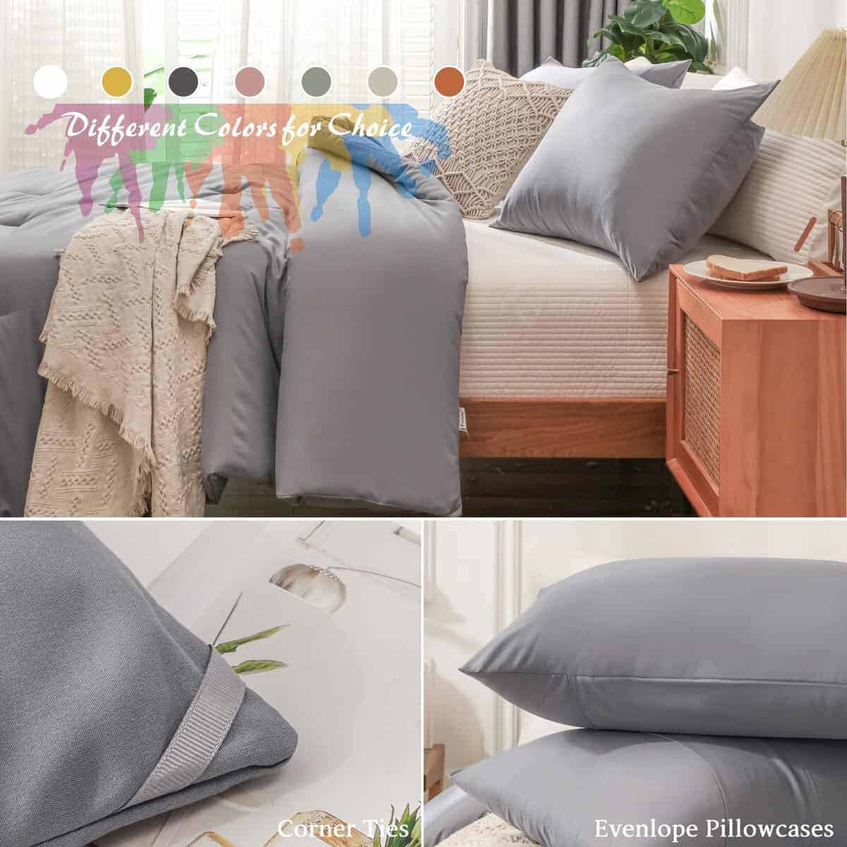 Set de Edredón Gemelo Gris HAOWANER con Relleno no - Imagen 8