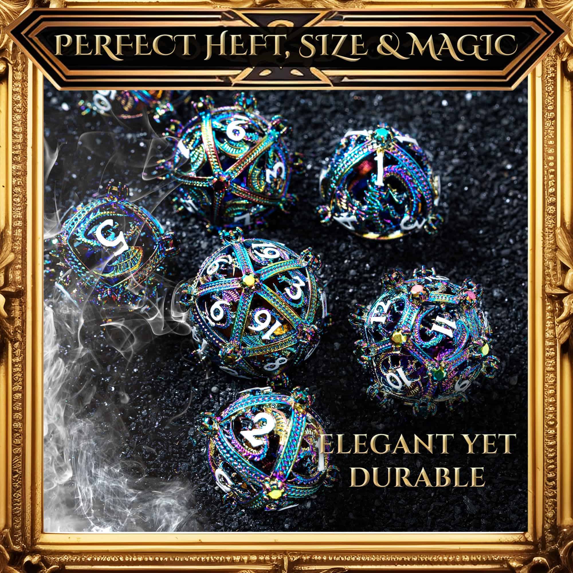 Conjunto de dados DND de metal - Diseño único de Dragón de - Imagen 4