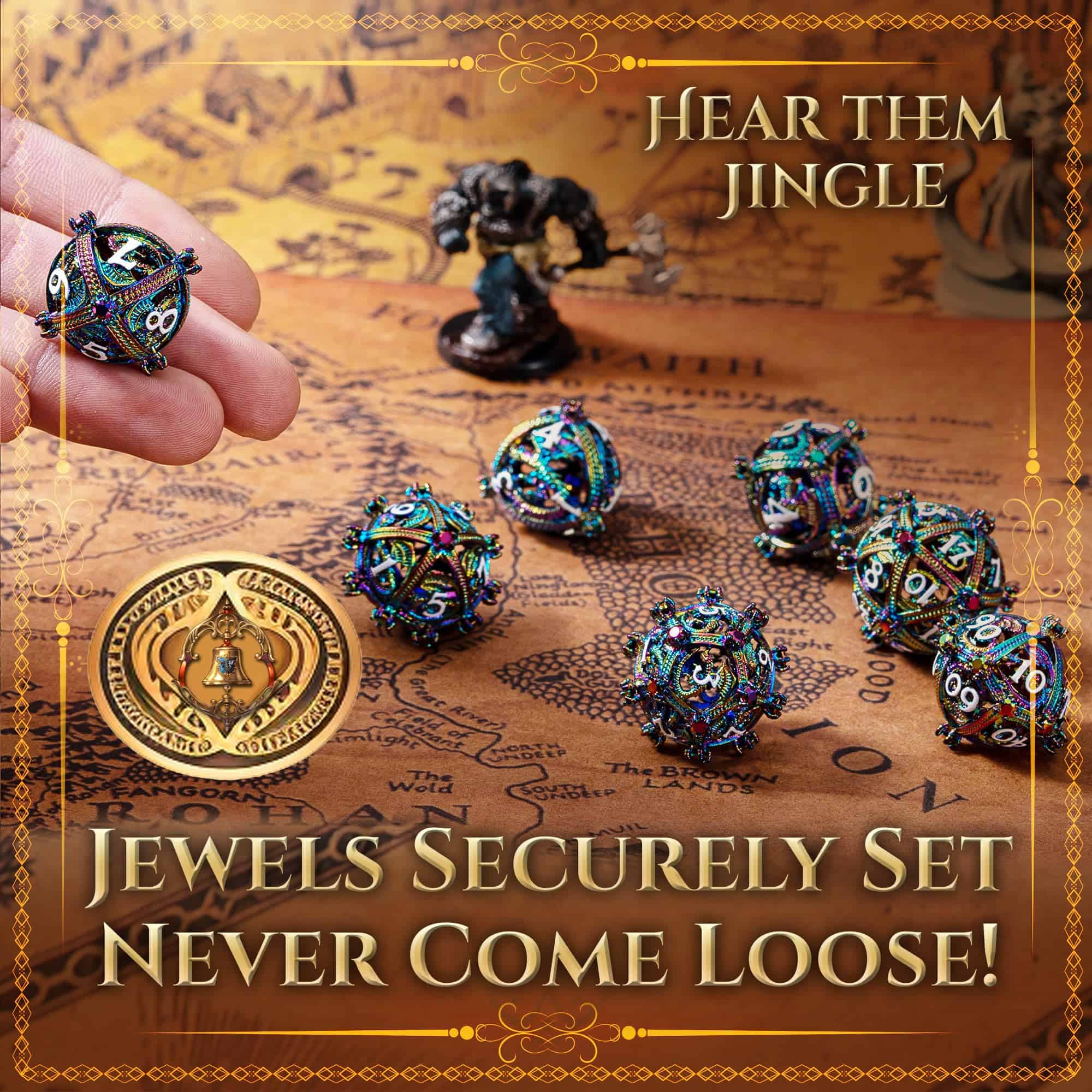 Conjunto de dados DND de metal - Diseño único de Dragón de - Imagen 7