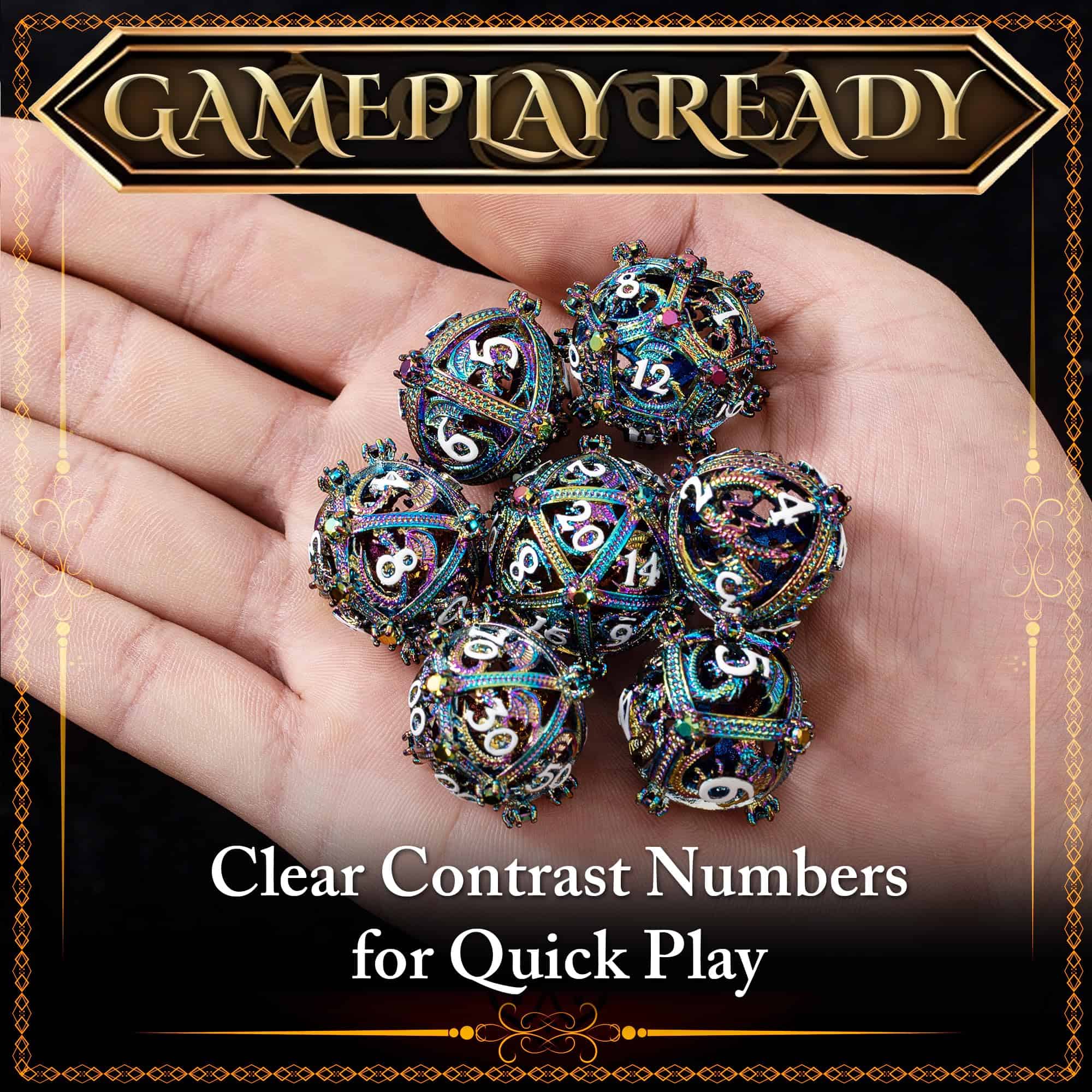 Conjunto de dados DND de metal - Diseño único de Dragón de - Imagen 5