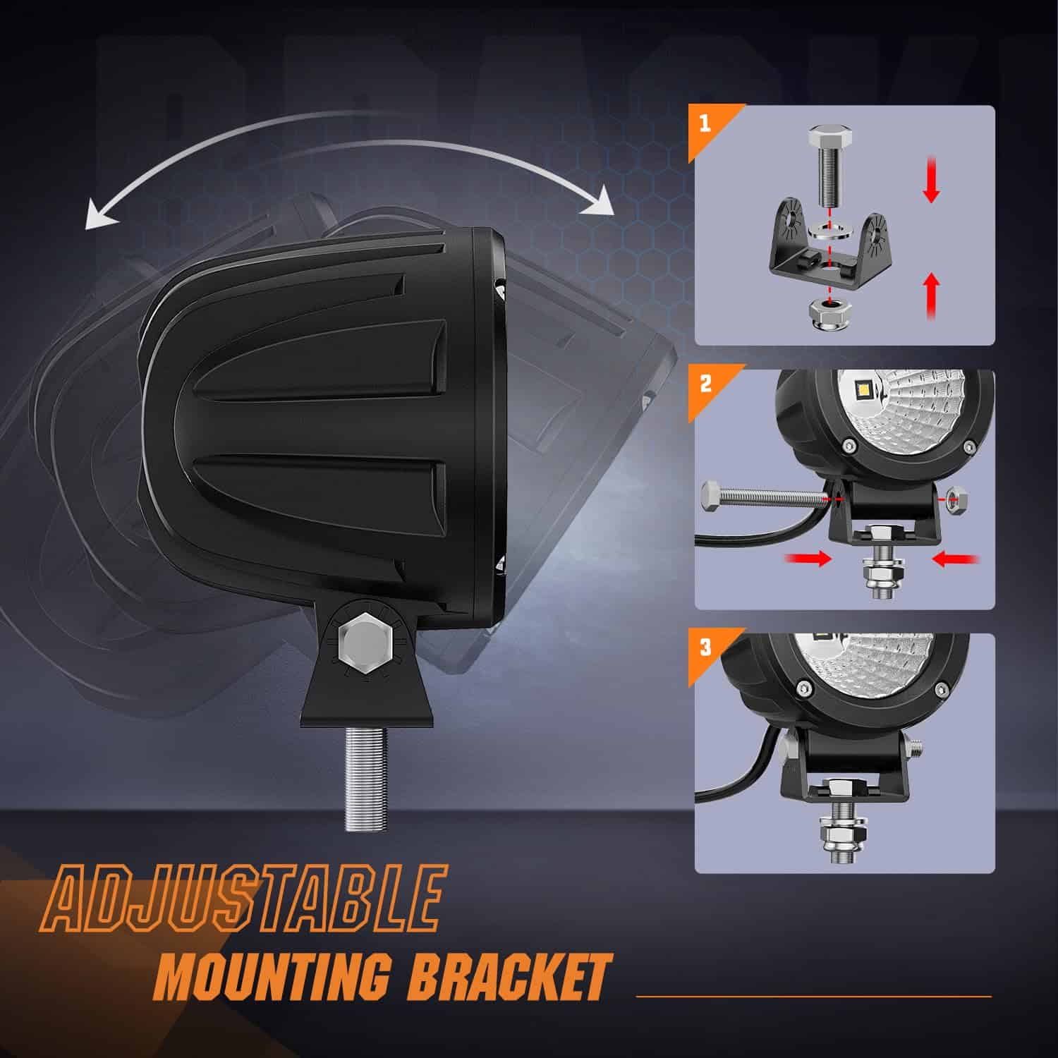 Nilight Led Light Pods 2PCS 3Inch Flood Round Led Offroad - Imagen 10