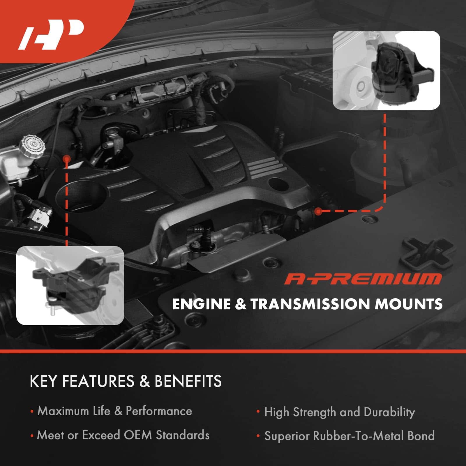 Kit de Montaje de Motor y Transmisión A-Premium Compatible - Imagen 4