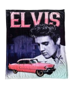 Manta de Elvis Presley con Pink Caddy 50"x60"