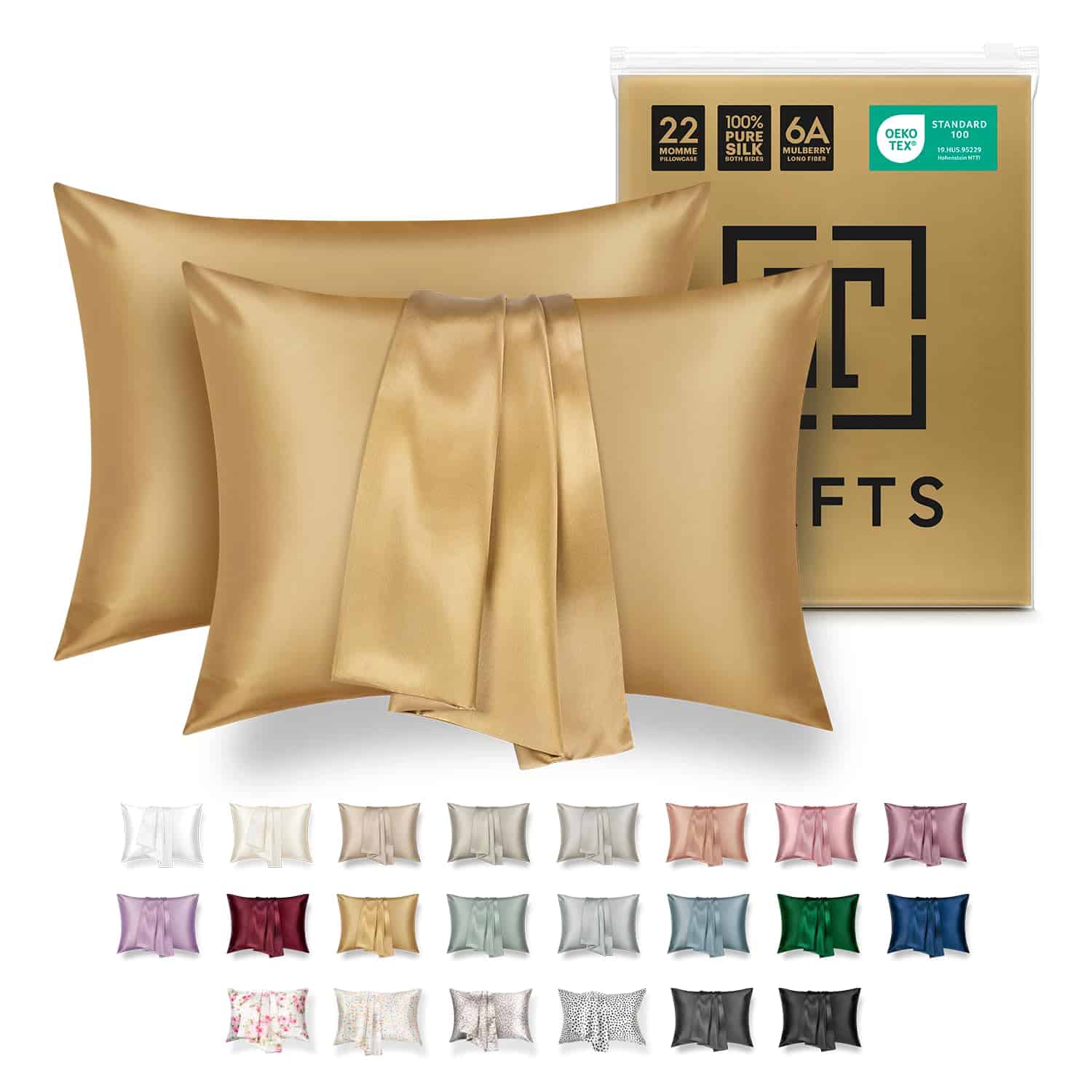 Fundas de Almohada de Seda Tafts - 22mm 100% Seda de Morera