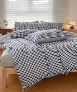 Juego de Funda Nórdica a Cuadros Azul Marino NSNLGSGC para