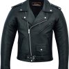 Chamarra de Cuero para Motociclista Hombres Estilo Clásico