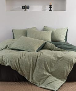 Juego de Funda nórdica a Rayas Verde Frdhomi King, Tela