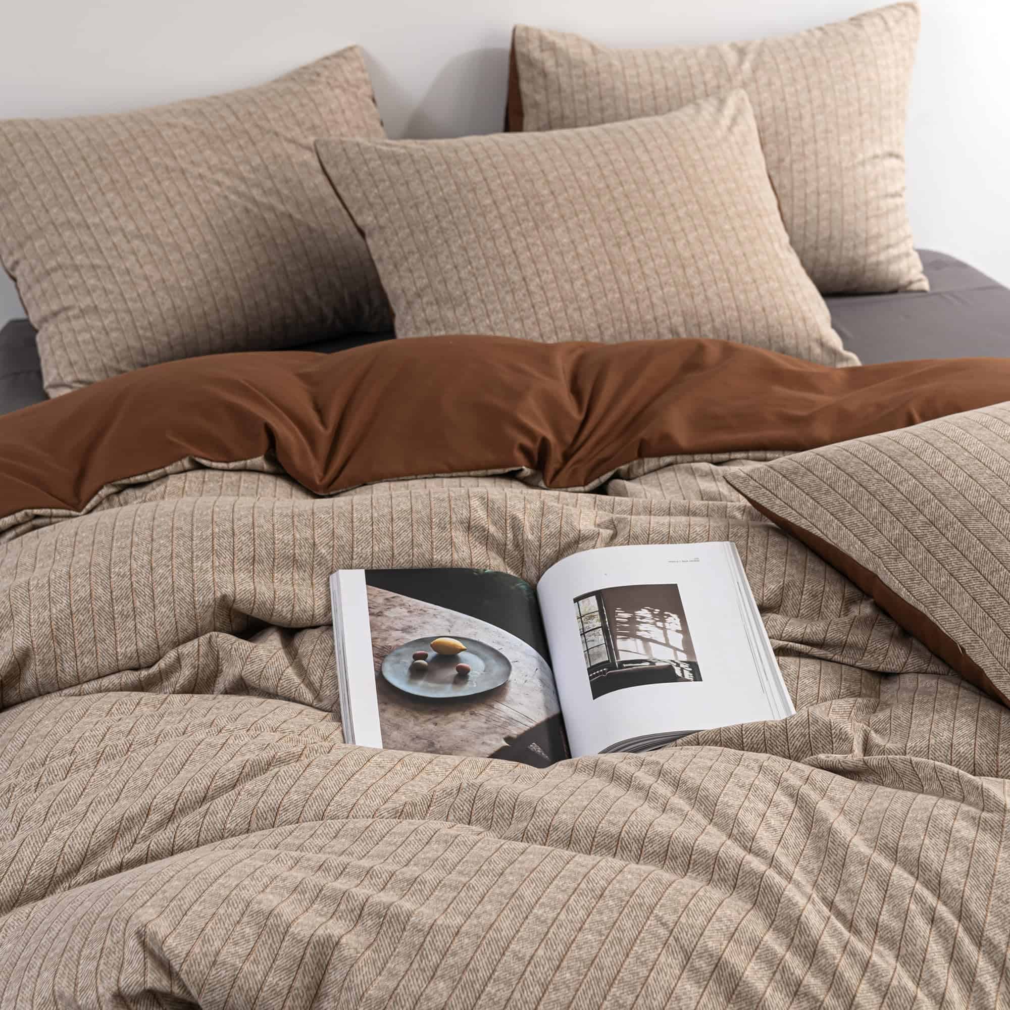 Frdhomi Juego de Funda nórdica a Rayas Queen en Color - Imagen 5