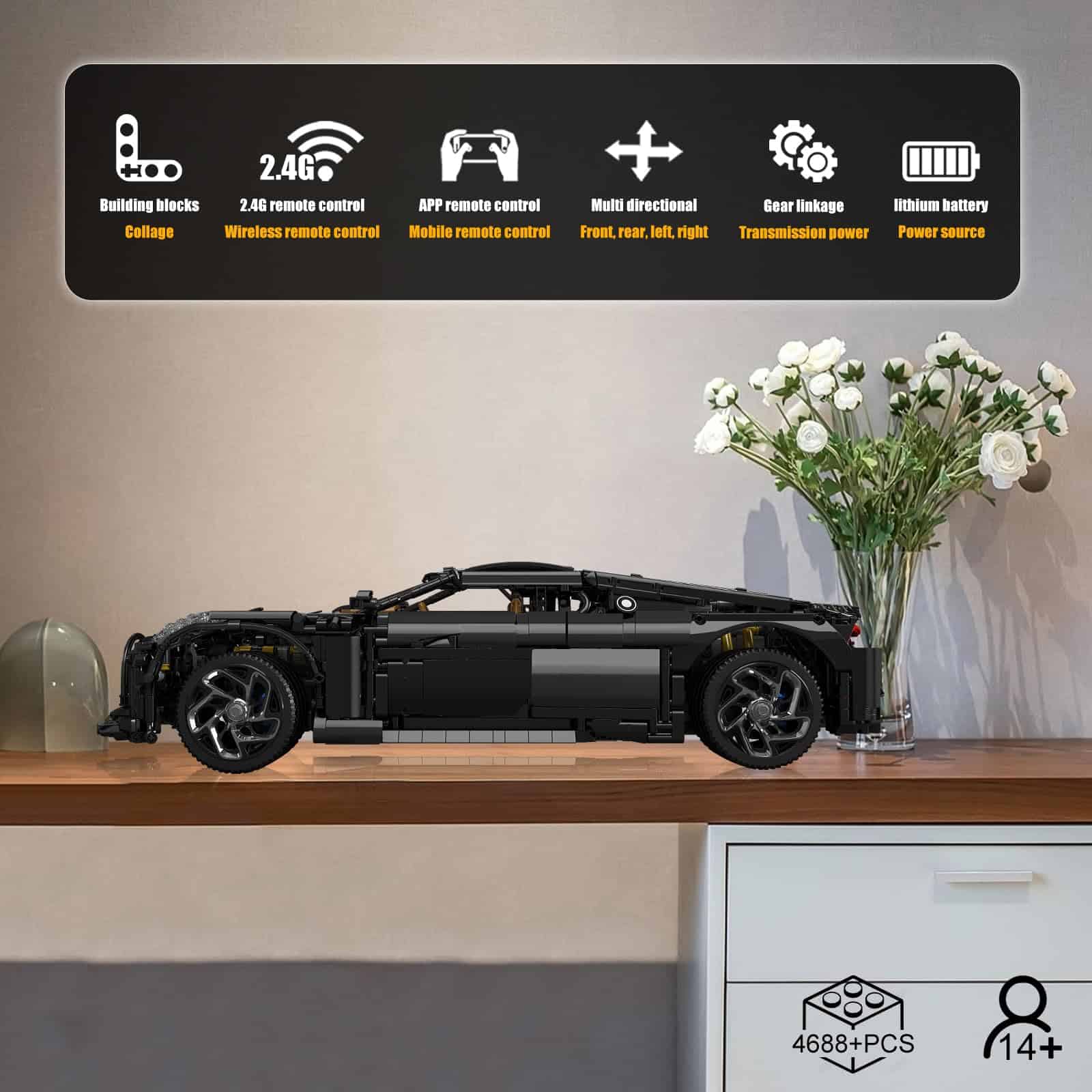 Mould King 13163 Super Sports Car Building Blocks, Modelo - Imagen 8