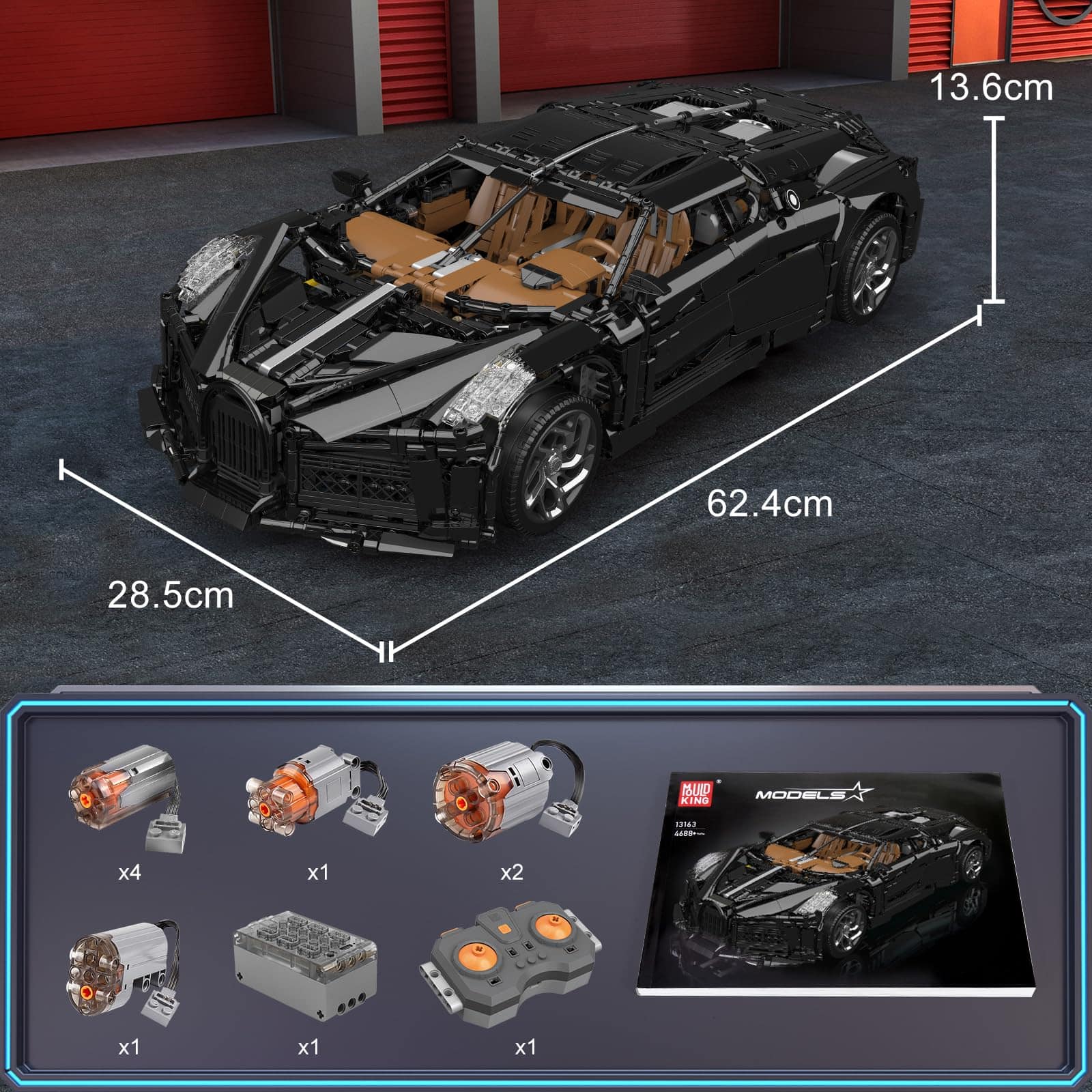 Mould King 13163 Super Sports Car Building Blocks, Modelo - Imagen 5